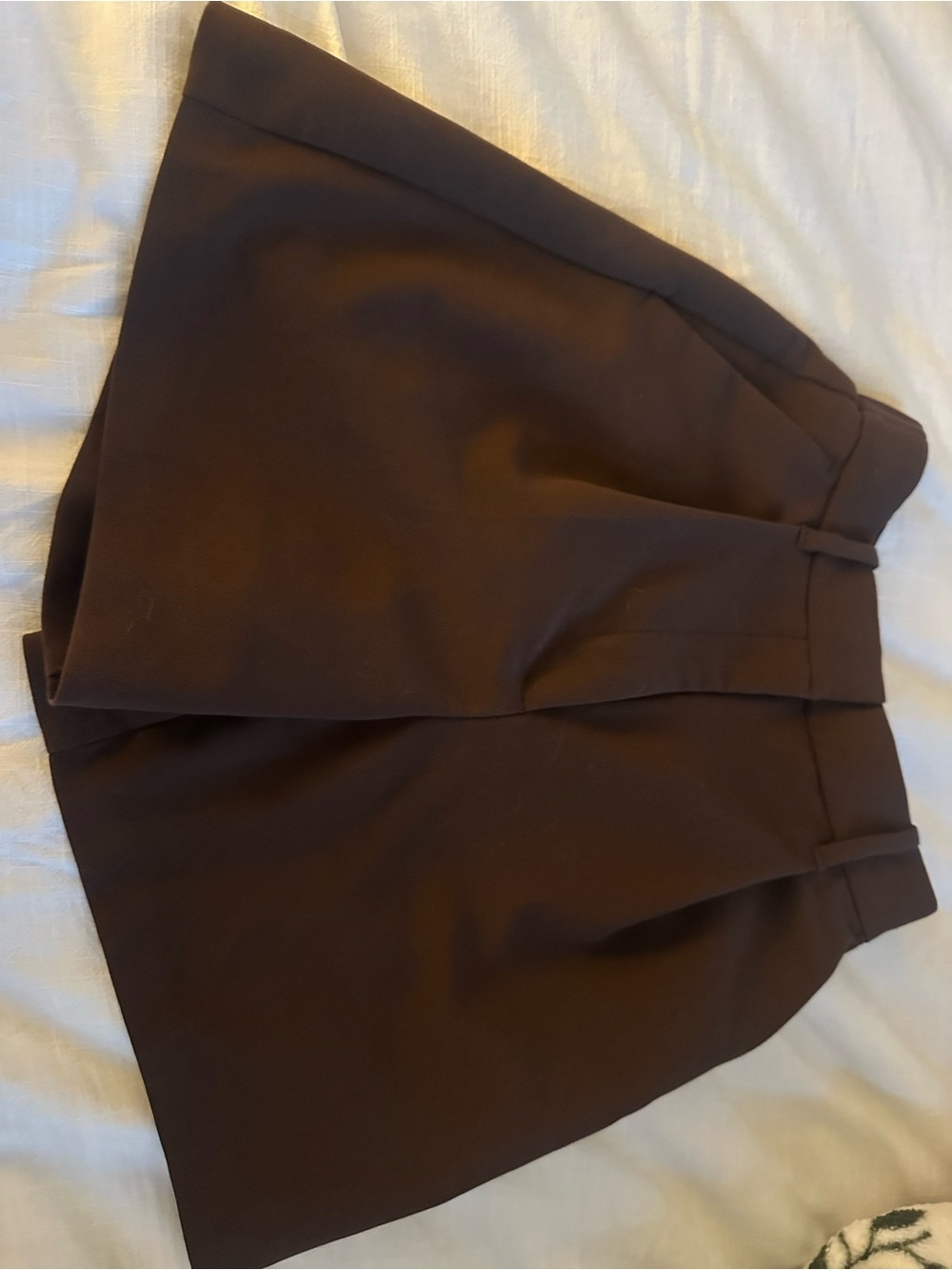 Abercrombie & Fitch High-Waist Dark Brown Tailored Shorts